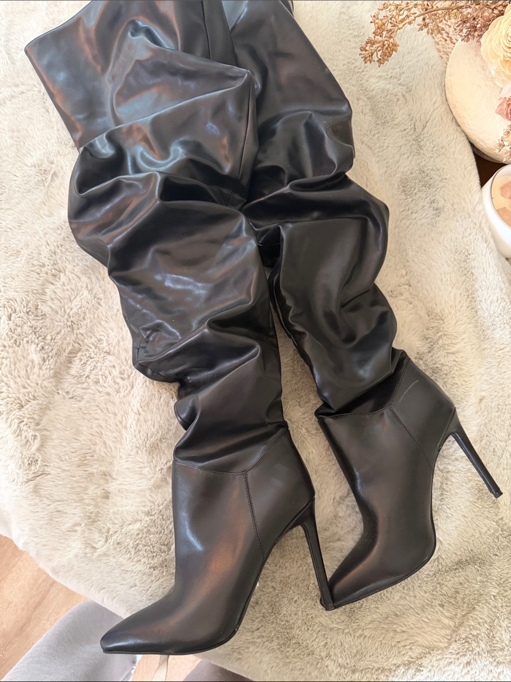 Classic Black Over-the-Knee Stiletto Boots for Women